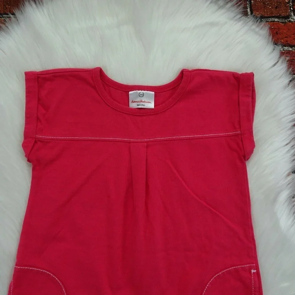 💰3/$25  Hanna Andersson T-Shirt Dress Pockets Cotton 100